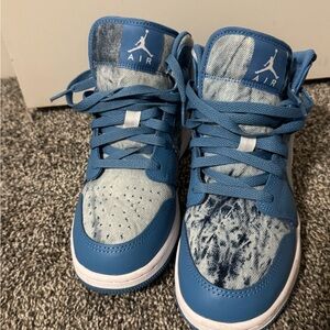 Air Jordan 1 washed denim sneakers 6Y new without box